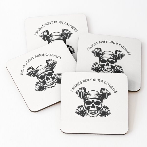 Item preview, Excuses Don't Burn Calories - Skull Gym Motivation Design designed and sold by Click2ship.