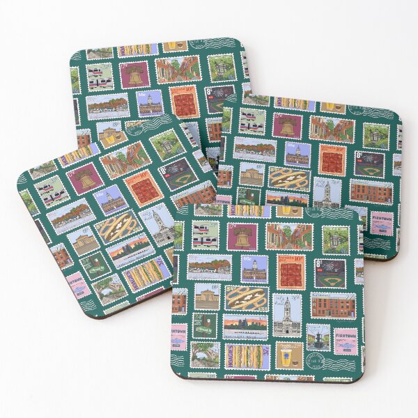 Item preview, Philly Stamps Pattern - Dark Green designed and sold by Elizabeth Weglein.