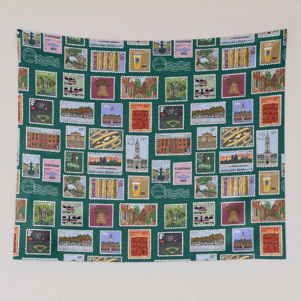Item preview, Philly Stamps Pattern - Dark Green designed and sold by Elizabeth Weglein.