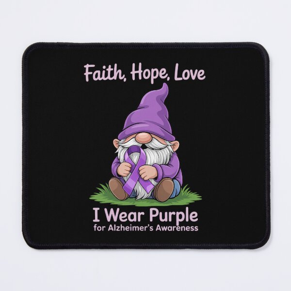 Item preview, I Wear Purple For Alzheimer Awareness Gnome designed and sold by Sunset4Bones.