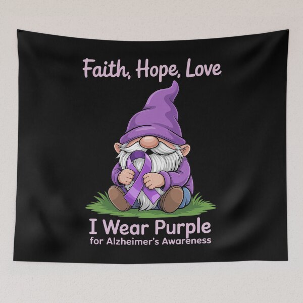 Item preview, I Wear Purple For Alzheimer Awareness Gnome designed and sold by Sunset4Bones.