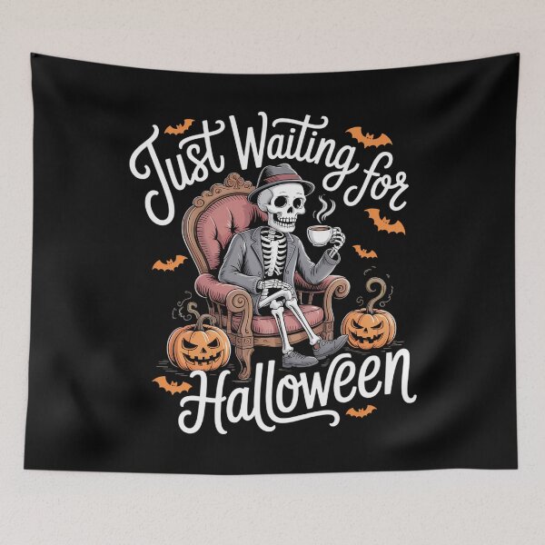 Item preview, Just Waiting for Halloween Skeleton designed and sold by Sunset4Bones.