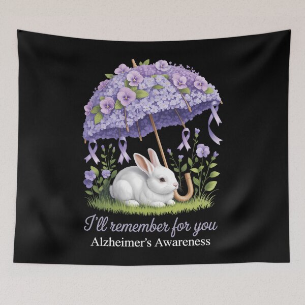 Item preview, Alzheimer's Awareness I Will Remember For You Cute Bunny designed and sold by Sunset4Bones.