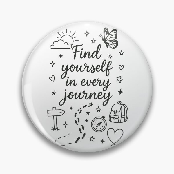 Item preview, Find Yourself in Every Journey – Minimalist Black and White Travel Quote Illustration designed and sold by WildHerJourney.