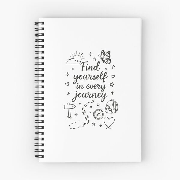 Item preview, Find Yourself in Every Journey – Minimalist Black and White Travel Quote Illustration designed and sold by WildHerJourney.