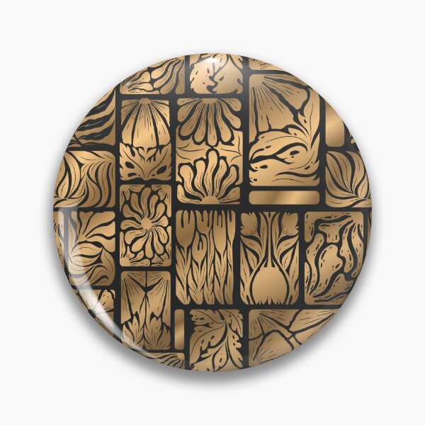 Item preview, Abstract gold floral pattern designed and sold by DarianaArt.