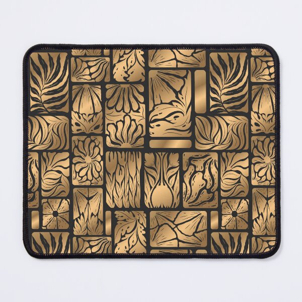 Item preview, Abstract gold floral pattern designed and sold by DarianaArt.