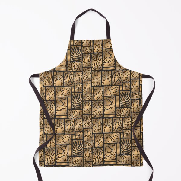 Item preview, Abstract gold floral pattern designed and sold by DarianaArt.
