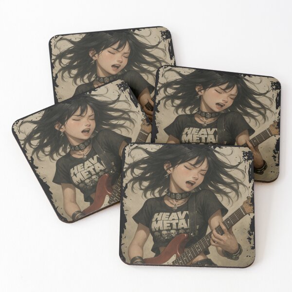 Item preview, Cute Anime Girl Electric Guitar Japan Heavy Metal Japanese Women designed and sold by rafaeltto.