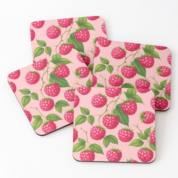 Item preview, Ripe red raspberries and juicy blackberries with leaves and branches designed and sold by PattaZone.