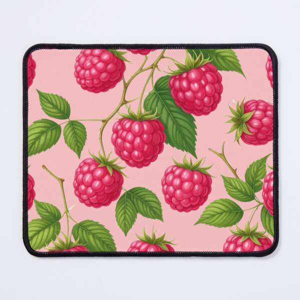 Item preview, Ripe red raspberries and juicy blackberries with leaves and branches designed and sold by PattaZone.