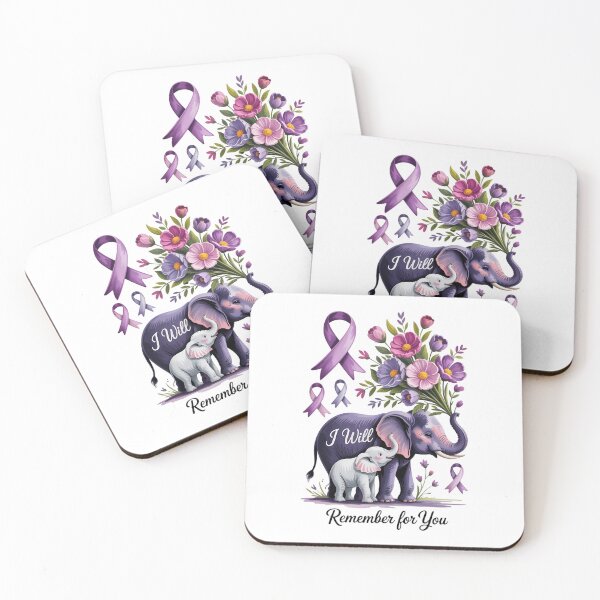 Item preview, Alzheimers Flower Family Support I Will Remember For You,Elephant Dementia designed and sold by Sunset4Bones.