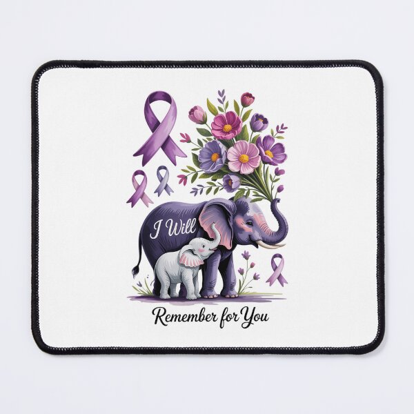 Item preview, Alzheimers Flower Family Support I Will Remember For You,Elephant Dementia designed and sold by Sunset4Bones.