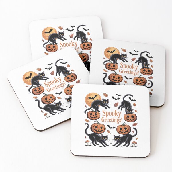 Item preview, Black Meow Cat Pumpkin Halloween Kitty Spooky Season Spooky Greeting designed and sold by Sunset4Bones.