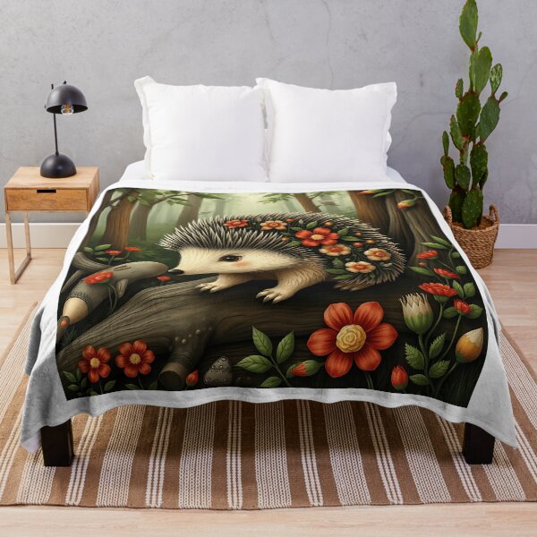 Item preview, Folk Art Hedgehog with Floral Motifs designed and sold by sharon1210.