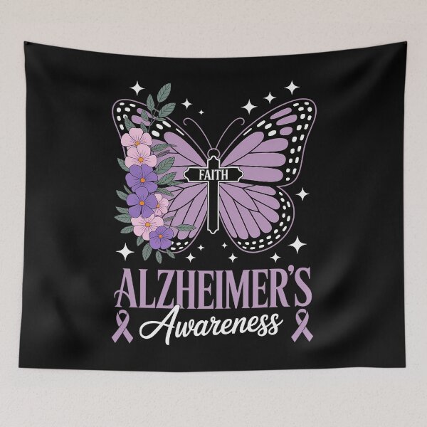 Item preview, Butterfly Purple Faith Support Fight Alzheimer's Awareness designed and sold by Sunset4Bones.