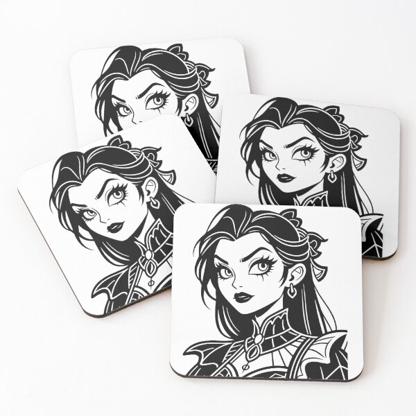 Item preview, Gothic Warrior Princess Art – Bold Black and White Fantasy Portrait designed and sold by Arbortising.