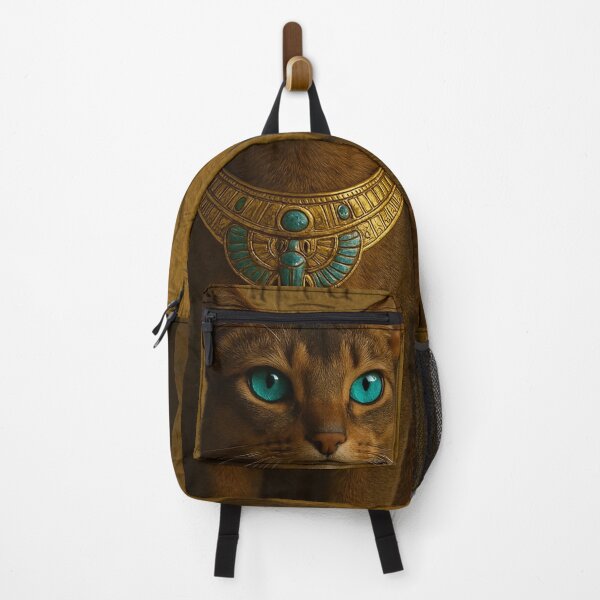 Item preview, Mystical Ancient Egyptian Cat with Blue Eyes and Gold Jewelry designed and sold by Queen Cleopatra.