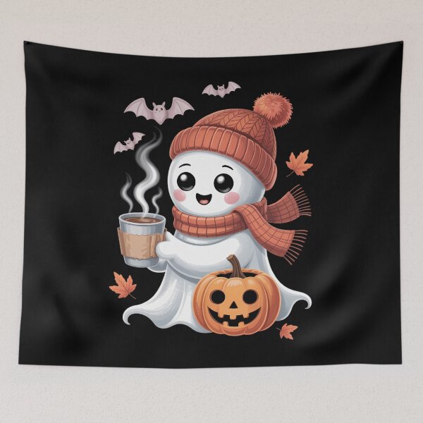 Item preview, Ghost Drinking Coffee Halloween Ghost Ice Coffee designed and sold by Sunset4Bones.