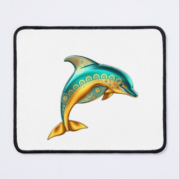 Item preview, Gold and Teal Geometric Dolphin designed and sold by sharon1210.