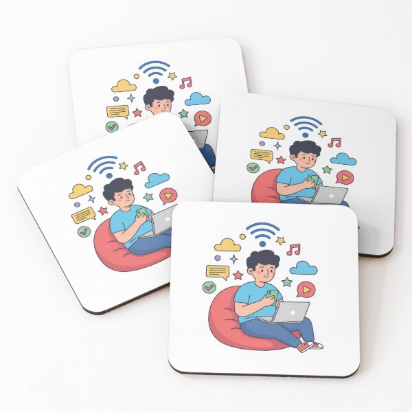 Item preview, Cute Internet User Sticker – Laptop, Smartphone, and WiFi Icon designed and sold by PARINCREATE.