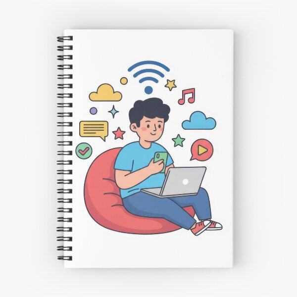 Item preview, Cute Internet User Sticker – Laptop, Smartphone, and WiFi Icon designed and sold by PARINCREATE.