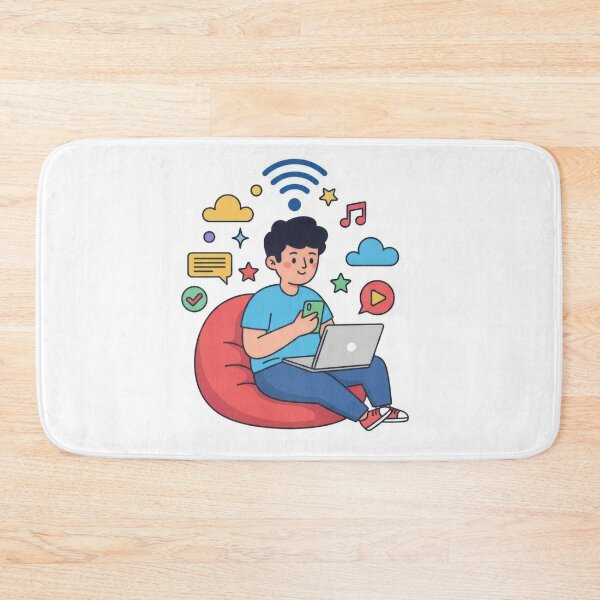 Item preview, Cute Internet User Sticker – Laptop, Smartphone, and WiFi Icon designed and sold by PARINCREATE.