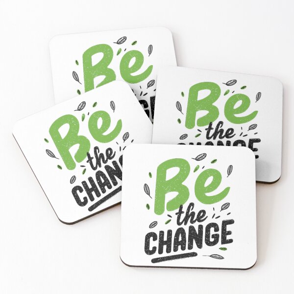 Item preview, Be change typography with green accents designed and sold by DadGenX.