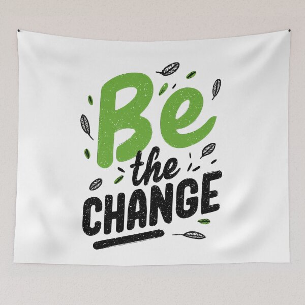 Item preview, Be change typography with green accents designed and sold by DadGenX.
