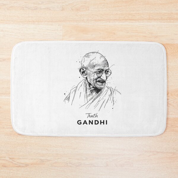 Item preview, Line art of man with glasses and robe, labeled Truth Gandhi designed and sold by DadGenX.