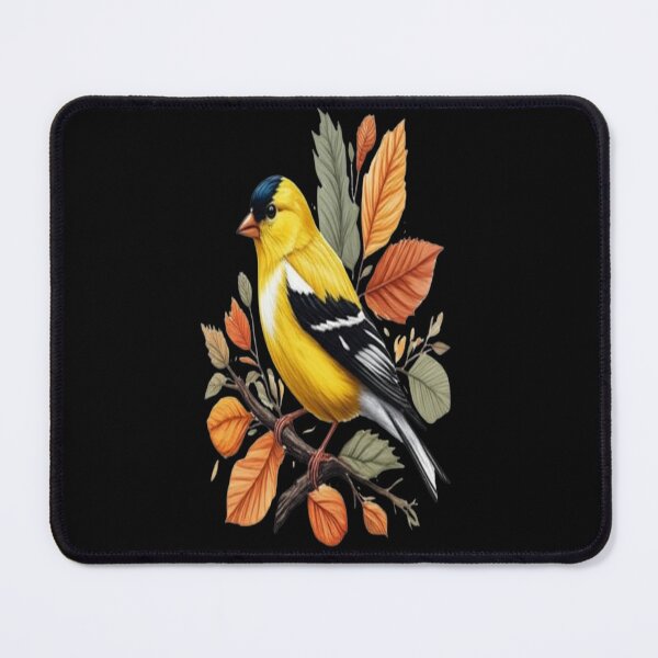 Item preview, American Goldfinch Bird Autumn Leaves Nature Art designed and sold by BirdsnStuff.