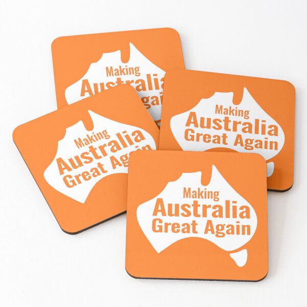Item preview, Making Australia Great Again - orange on white map designed and sold by Freedom-Union.