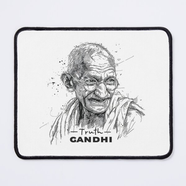 Item preview, Line art of Gandhi with gentle smile and glasses designed and sold by DadGenX.