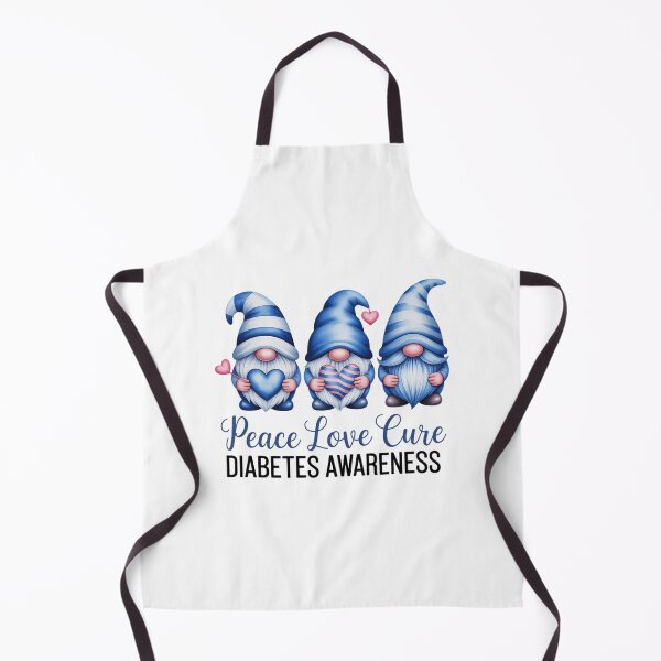 Item preview, Peace Love Cure Gnome Blue Ribbon Diabetes Awareness Month designed and sold by DoorwayThreads.