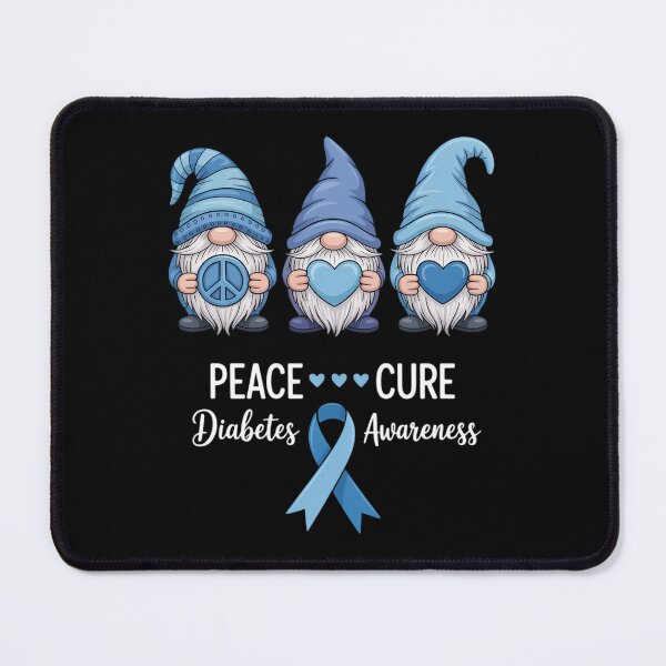 Item preview, Peace Love Cure Gnome Diabetes Awareness Survivors designed and sold by DoorwayThreads.