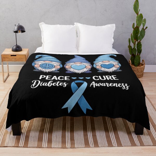 Item preview, Peace Love Cure Gnome Diabetes Awareness Survivors designed and sold by DoorwayThreads.
