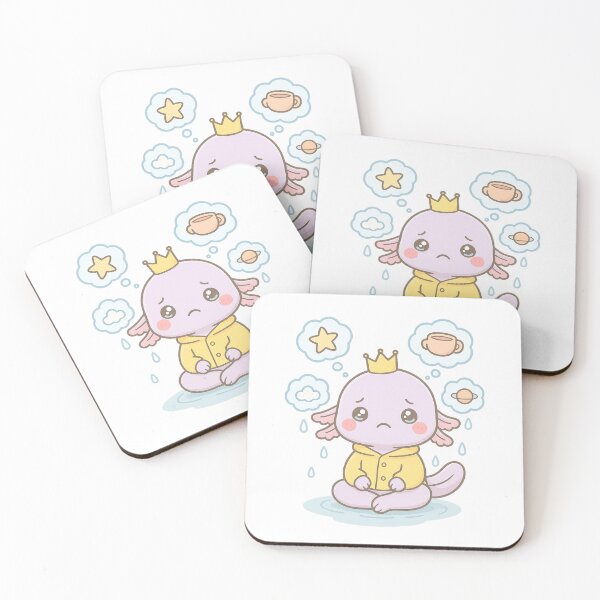 Item preview, Kawaii Axolotl Overthinking Club – Cute Pastel Animal Sticker & Apparel Design designed and sold by Trendiihub.