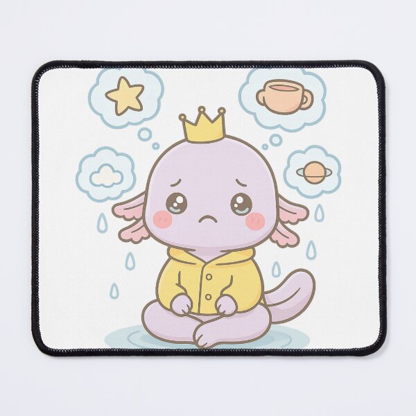 Item preview, Kawaii Axolotl Overthinking Club – Cute Pastel Animal Sticker & Apparel Design designed and sold by Trendiihub.