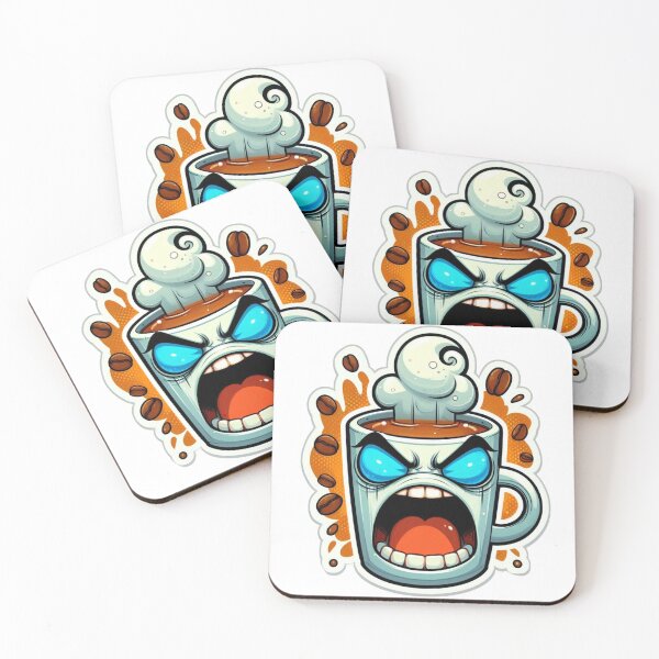 Item preview, Angry Hot Coffee Cup Illustration designed and sold by prabhuji.
