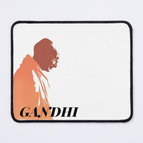 Item preview, Silhouette of Mahatma Gandhi on pastel background designed and sold by DadGenX.