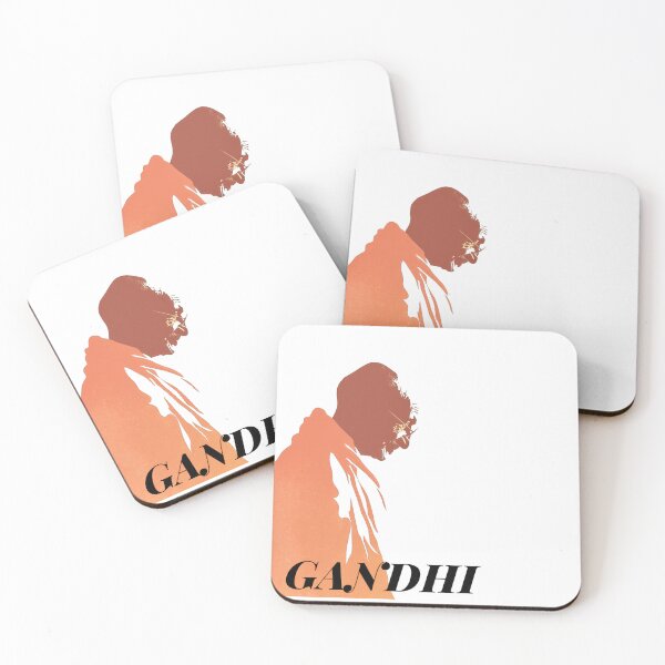 Item preview, Silhouette of Mahatma Gandhi on pastel background designed and sold by DadGenX.