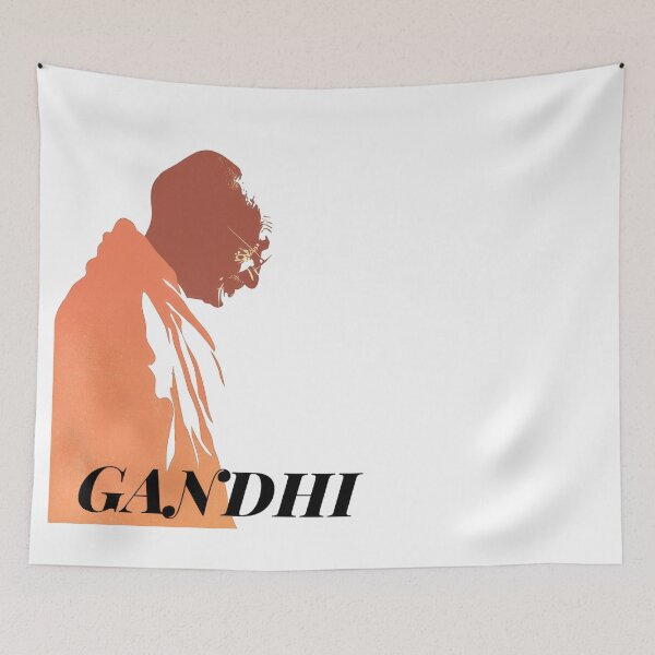Item preview, Silhouette of Mahatma Gandhi on pastel background designed and sold by DadGenX.