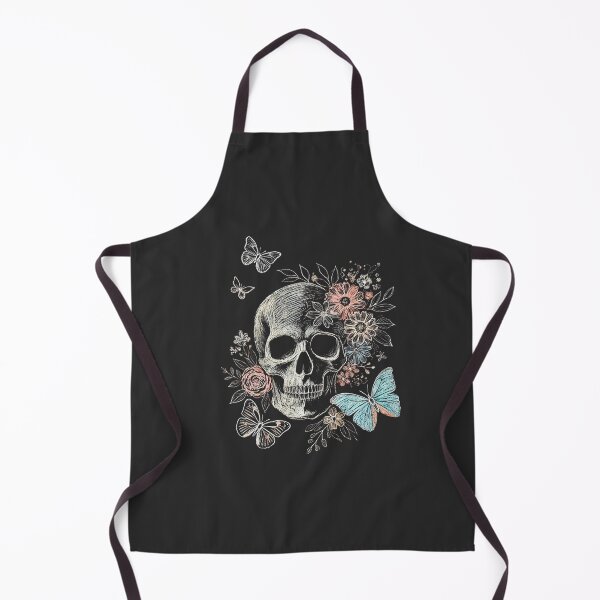 Item preview, Boho Floral Skull with Butterflies – Gothic Aesthetic Skull and Flowers Cute Chalk Art Halloween Design designed and sold by Printynest.