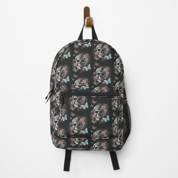 Item preview, Boho Floral Skull with Butterflies – Gothic Aesthetic Skull and Flowers Cute Chalk Art Halloween Design designed and sold by Printynest.
