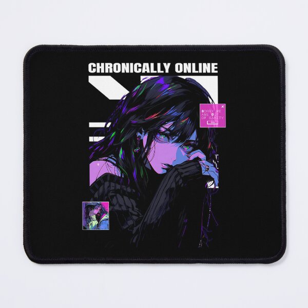 Item preview, Chronically Online Cyberpunk Anime Girl designed and sold by claibornehari.