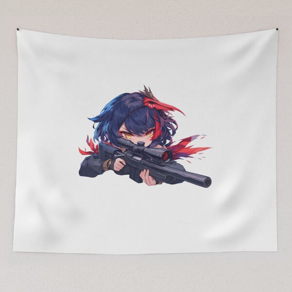 Item preview, Kujou Sara Genshin Impact Chibi Sniper Tactical Electrifying designed and sold by Williamhallano.