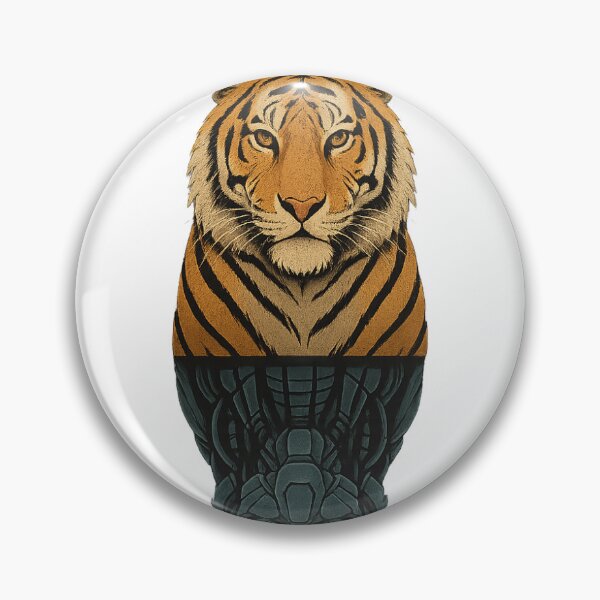 Item preview, Tiger vs Cybernetic Reflection T-Shirt Design designed and sold by TheStickyVibes.
