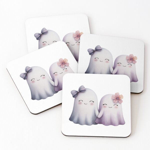 Item preview, Adorable Ghost Friends – Cute Halloween Companions designed and sold by Art of Ngu.