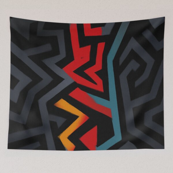 Item preview, Neon Fracture: Abstract Geometric Labyrinth designed and sold by optimusprime39.