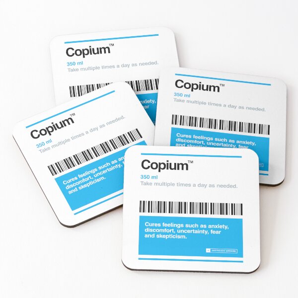 Item preview, Copium Label (Blue) designed and sold by Bubble Bean Studio.